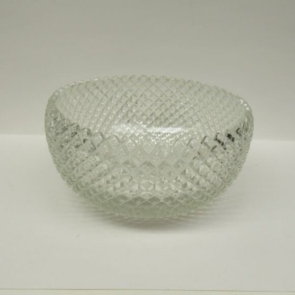 Hocking Depression Glass Crystal MISS AMERICA 8 1/2 In Cupped In Top Round Bowl - Picture 1 of 4